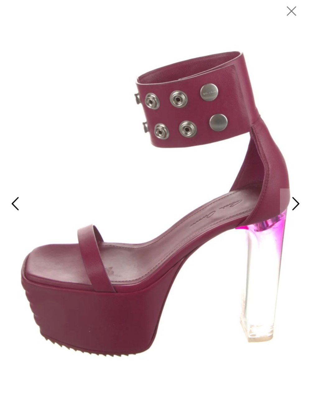 Rick Owens Grill Snapstrap Sandal in Fuchsia Clear Degrade